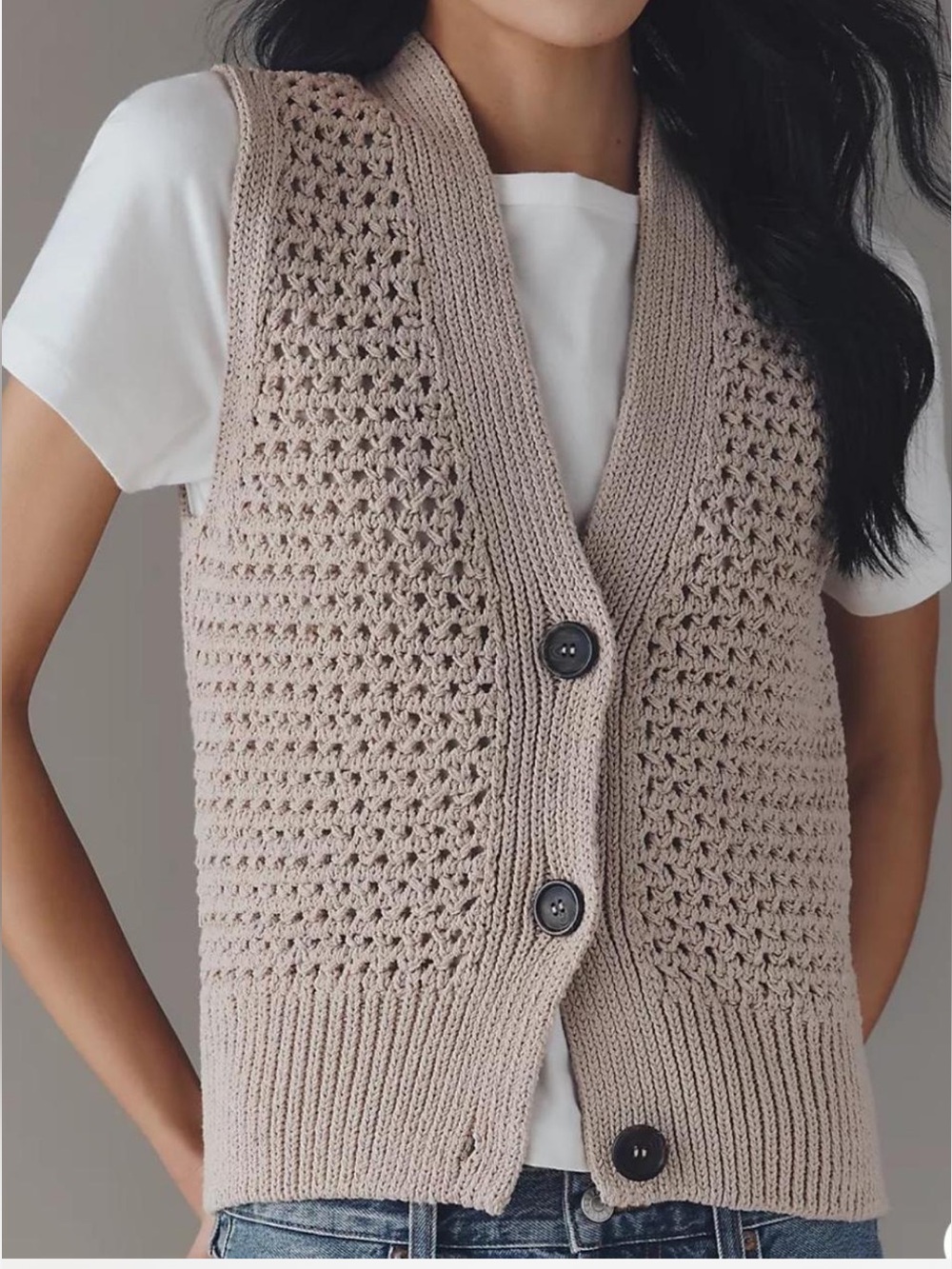 Anthropologie Maeve Tshirt and Sweater Vest Twofer NWT